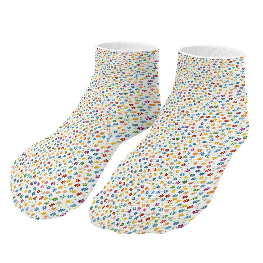 Rainbow Tiny Flowers Pattern Children's Comfortable Socks -5 Pairs -MyBrightSideClothing