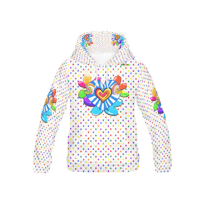 Cute Groovy Heart Logo and Pattern Children's Hoodie--My Bright Side Clothing