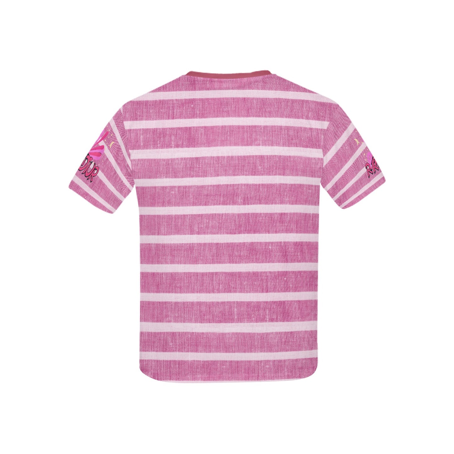 Dark Pink Retro Stripped Pattern and logo Children's T-Shirt-My Bright Side Clothing