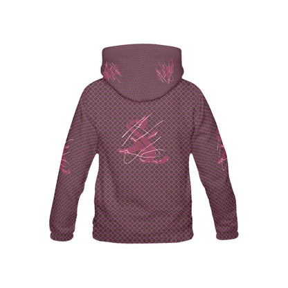 Burgundy Fun Alphabet Graffiti Pattern Children's Hoodie-My Bright Side Clothing