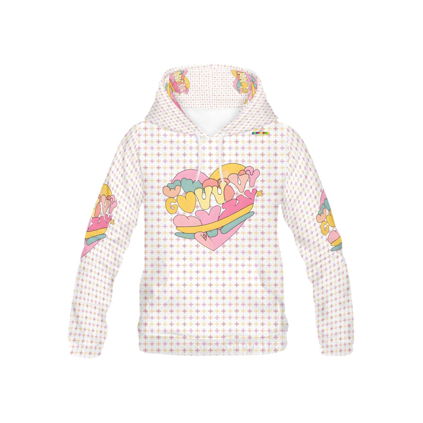 Cute Groovy Heart Logo and Pattern Children's Hoodie--My Bright Side Clothing