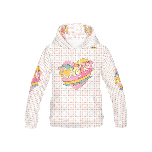 Cute Groovy Heart Logo and Pattern Children's Hoodie--My Bright Side Clothing