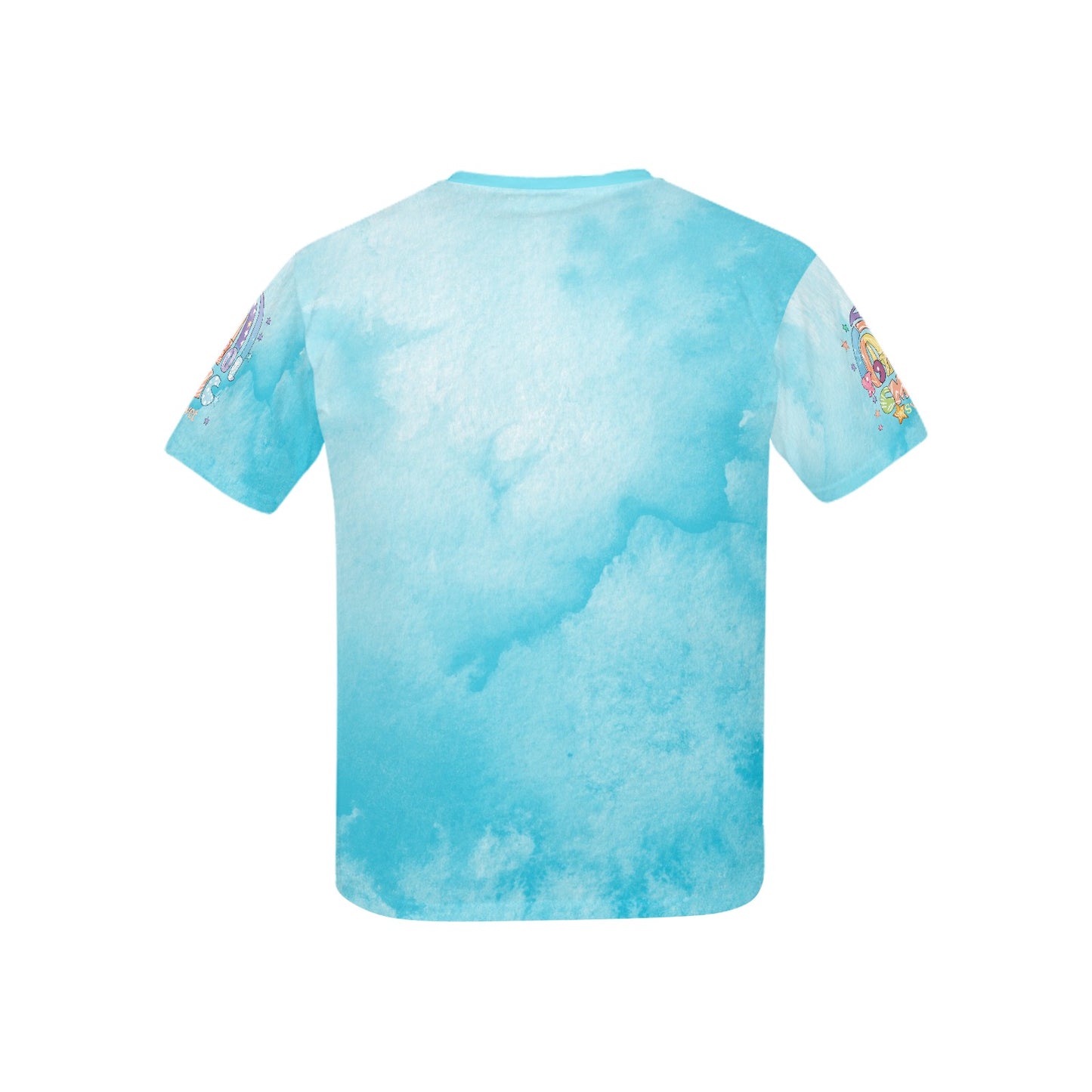 Beautiful Pastel Blue Watercolour  Sweet Rainbow Graphic and Pattern Children's T-Shirt-My Bright Side Clothing