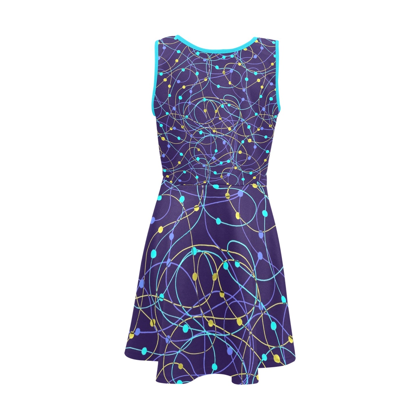 Beautiful Blue Swirls Pattern Children's Sleeveless Sundress-My Bright Side Clothing