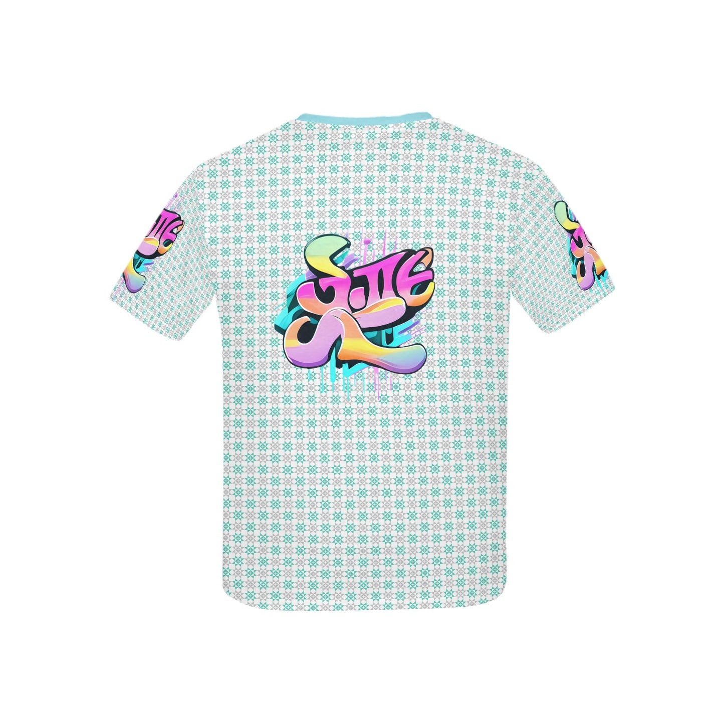 Colourful Pastel Alphabet and Number Fun Graffiti Children's T shirt -My Bright Side Clothing