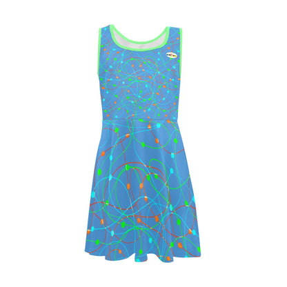 Beautiful Blue Pastel Swirls Children's Sleeveless Sundress-My Bright Side Clothing