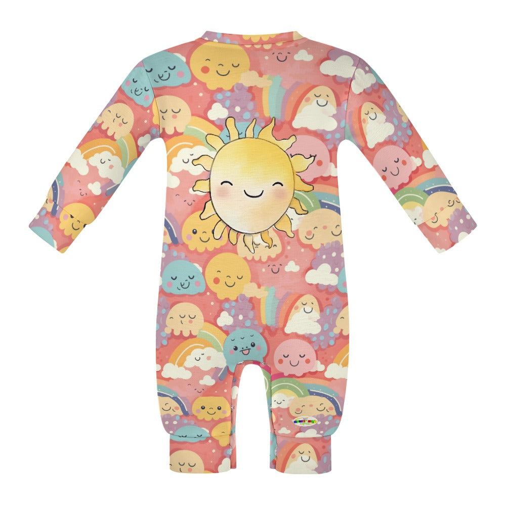 Cute Pastel Sun and Rainbow Baby Romper-My Bright Side Clothing