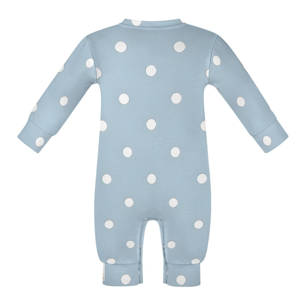 Cute Blue & White Polka dot Spots Baby romper