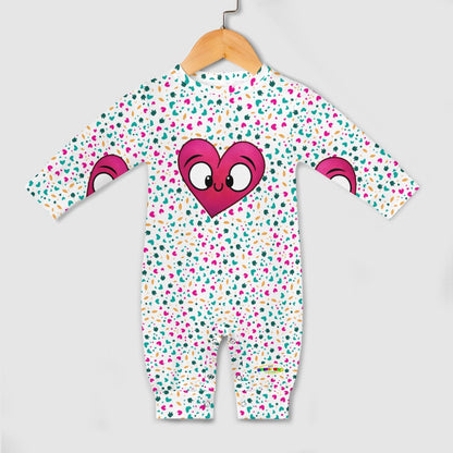 Cute and Funny Rainbow Heart Pattern Baby Romper-My Bright Side Clothing