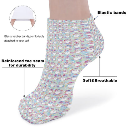 Pastel Heart Rainbow Pattern Children's Comfortable Socks -5 Pairs -MyBrightSideClothing