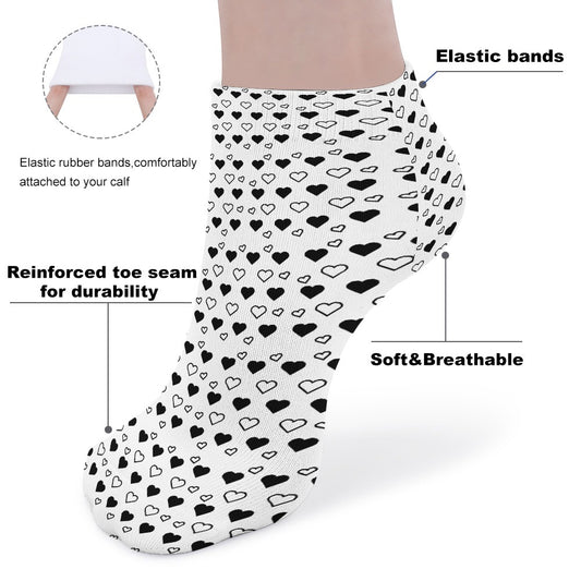 Black and white heart Pattern Children's Comfortable Socks -5 Pairs -MyBrightSideClothing