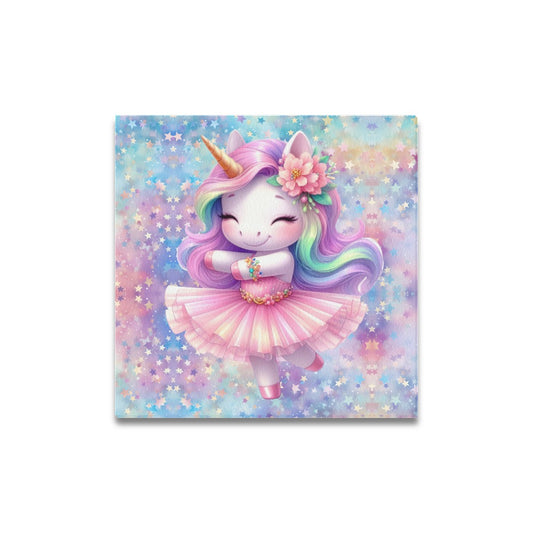 Cute colourful Baby Ballerina Unicorn graphic Canvas Print 16"x16"-My Bight Side Clothing