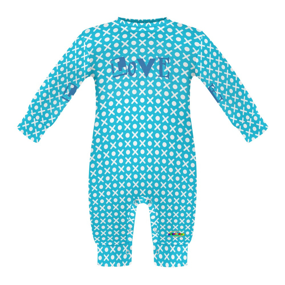 Light Blue XOXO Love Baby Romper-My Bright Side Clothing