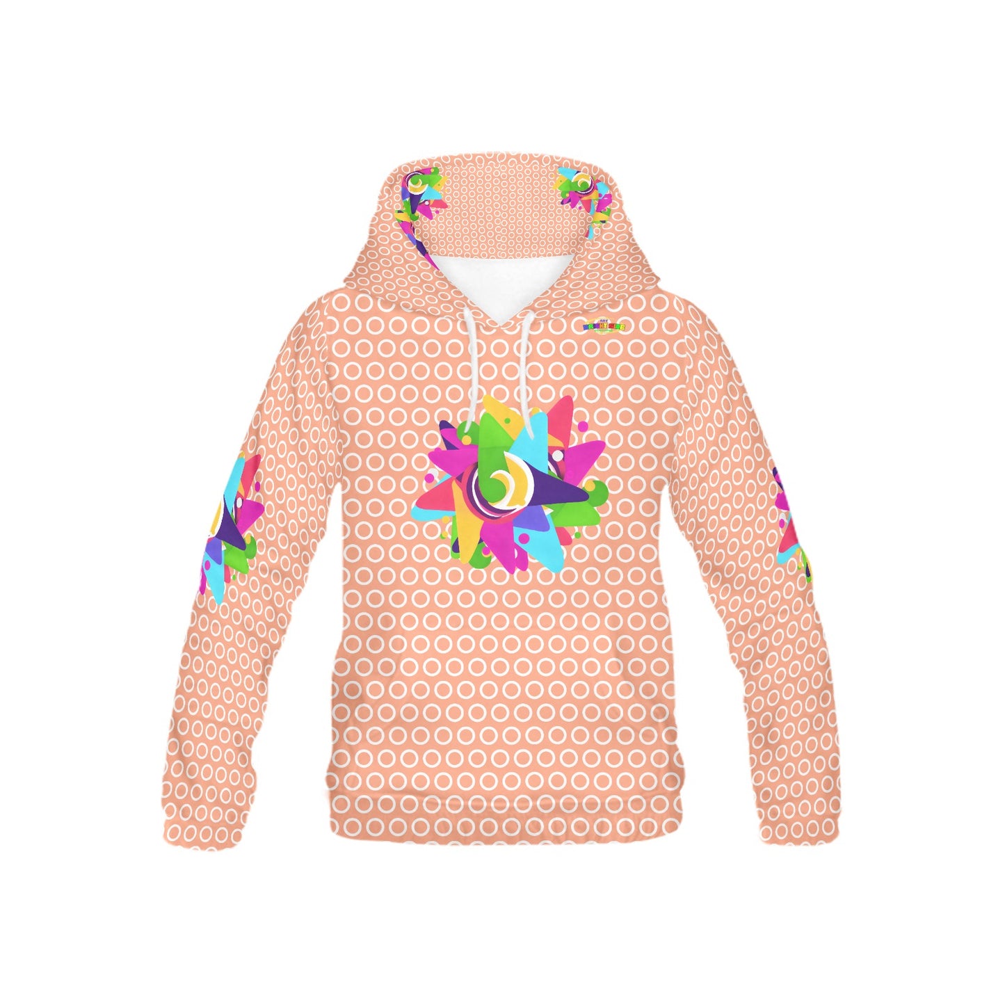 Pastel Peach Rainbow Abstract Graphic Children's Hoodie-My Bright Side Clothing