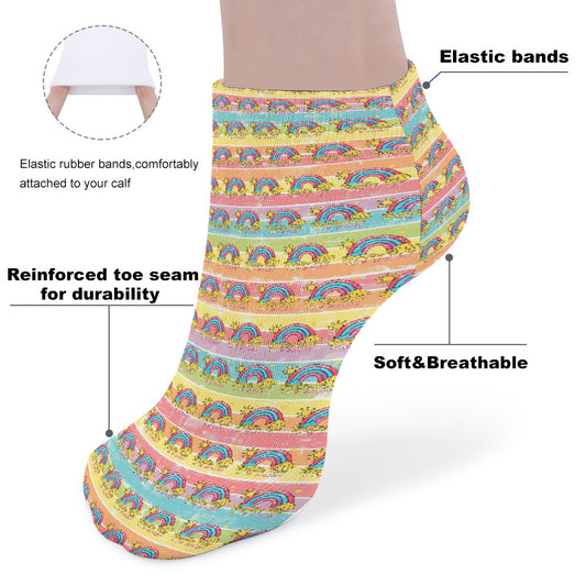 Pastel Stripes Rainbow Pattern Children's Comfortable Socks -5 Pairs -MyBrightSideClothing