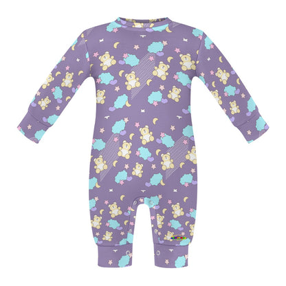 Cute Pastel Purple Bear Pattern Baby Romper-My Bright Side Clothing