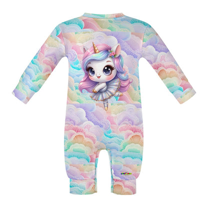 Cute Pastel Rainbow Unicorn Ballerina Baby Romper -My Bright Side Clothing.com