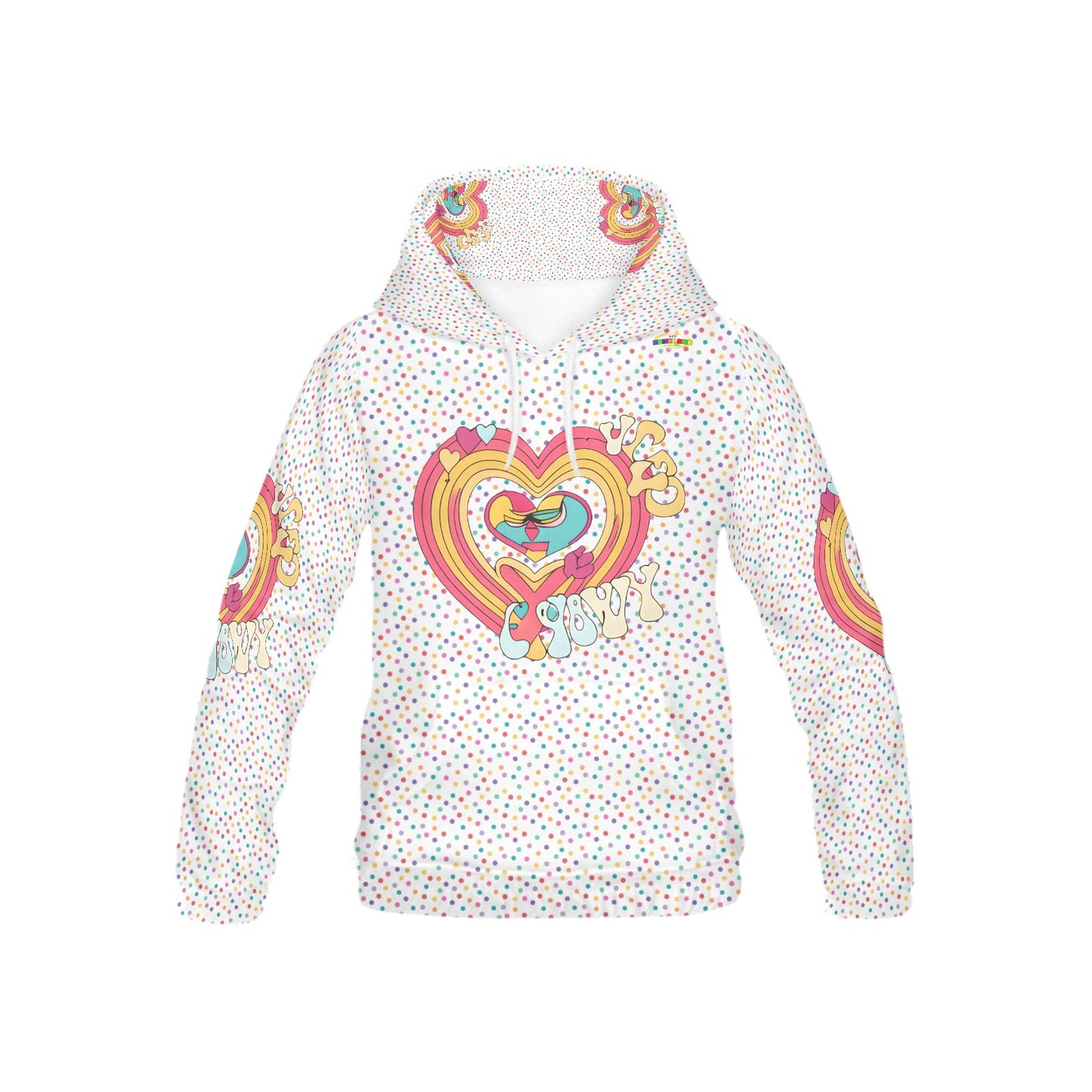 Cute Groovy Heart Logo and Pattern Children's Hoodie--My Bright Side Clothing