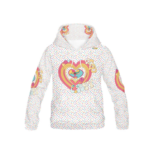 Cute Groovy Heart Logo and Pattern Children's Hoodie--My Bright Side Clothing