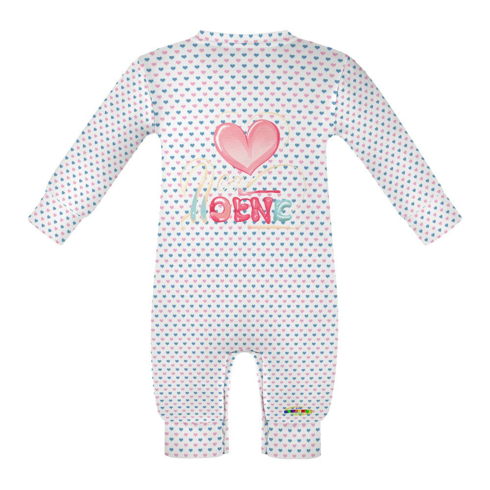 Cute Pastel Heart Pattern and Logo Baby Romper  -My Bright Side Clothing