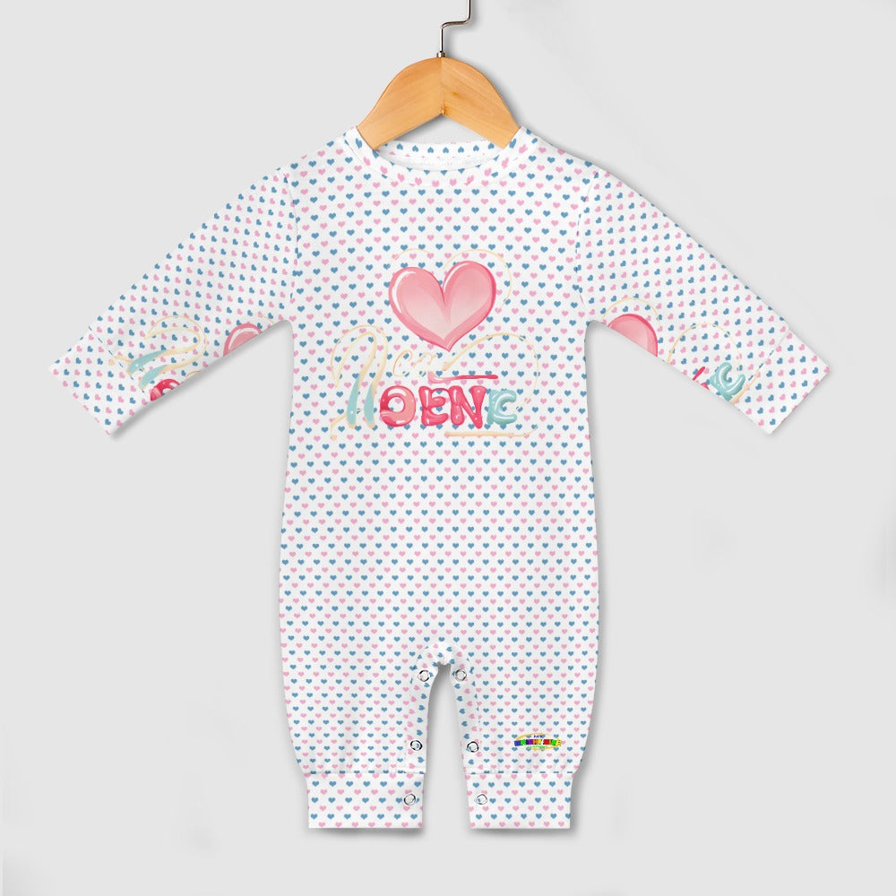 Cute Pastel Heart Pattern and Logo Baby Romper  -My Bright Side Clothing