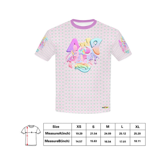 Pastel Alphabet Graffiti Pattern and Graphic Children's T shirt -My Bright Side Clothing