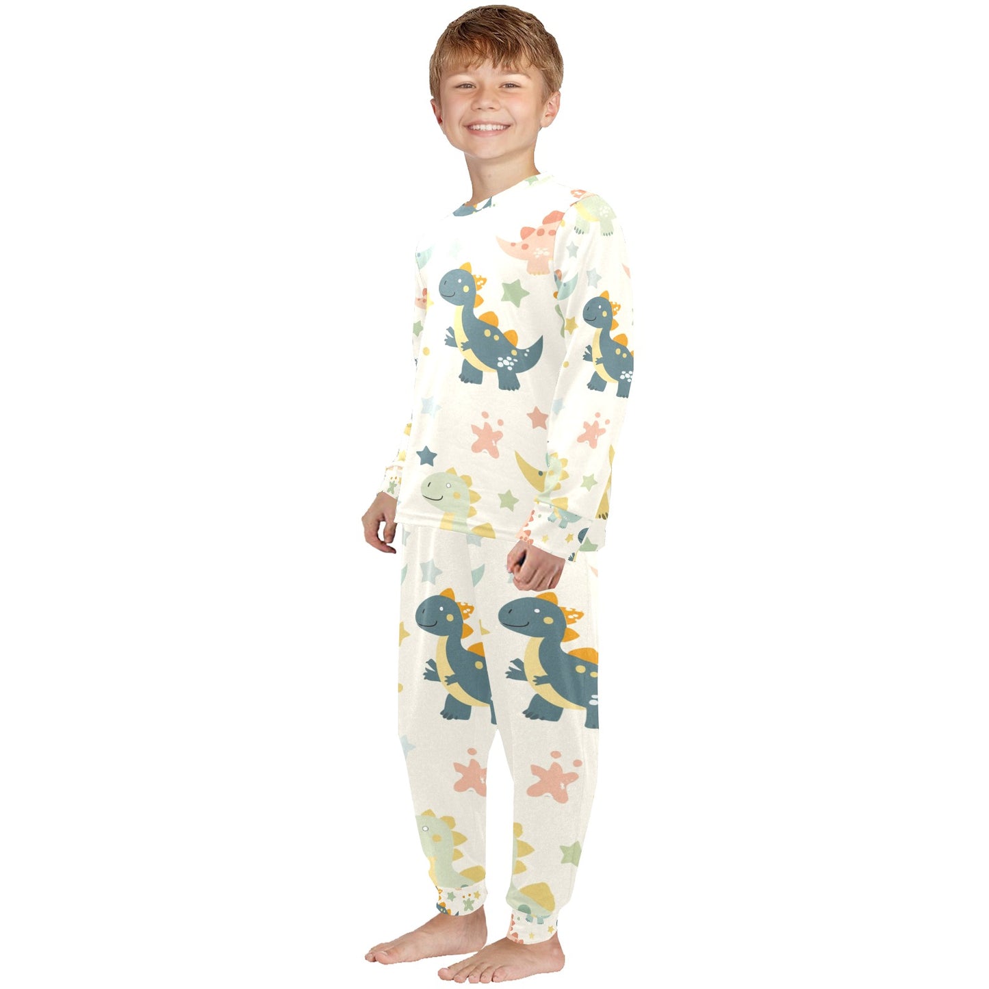 Toddler Crew Neck Long Pajama Set Dinosaurs