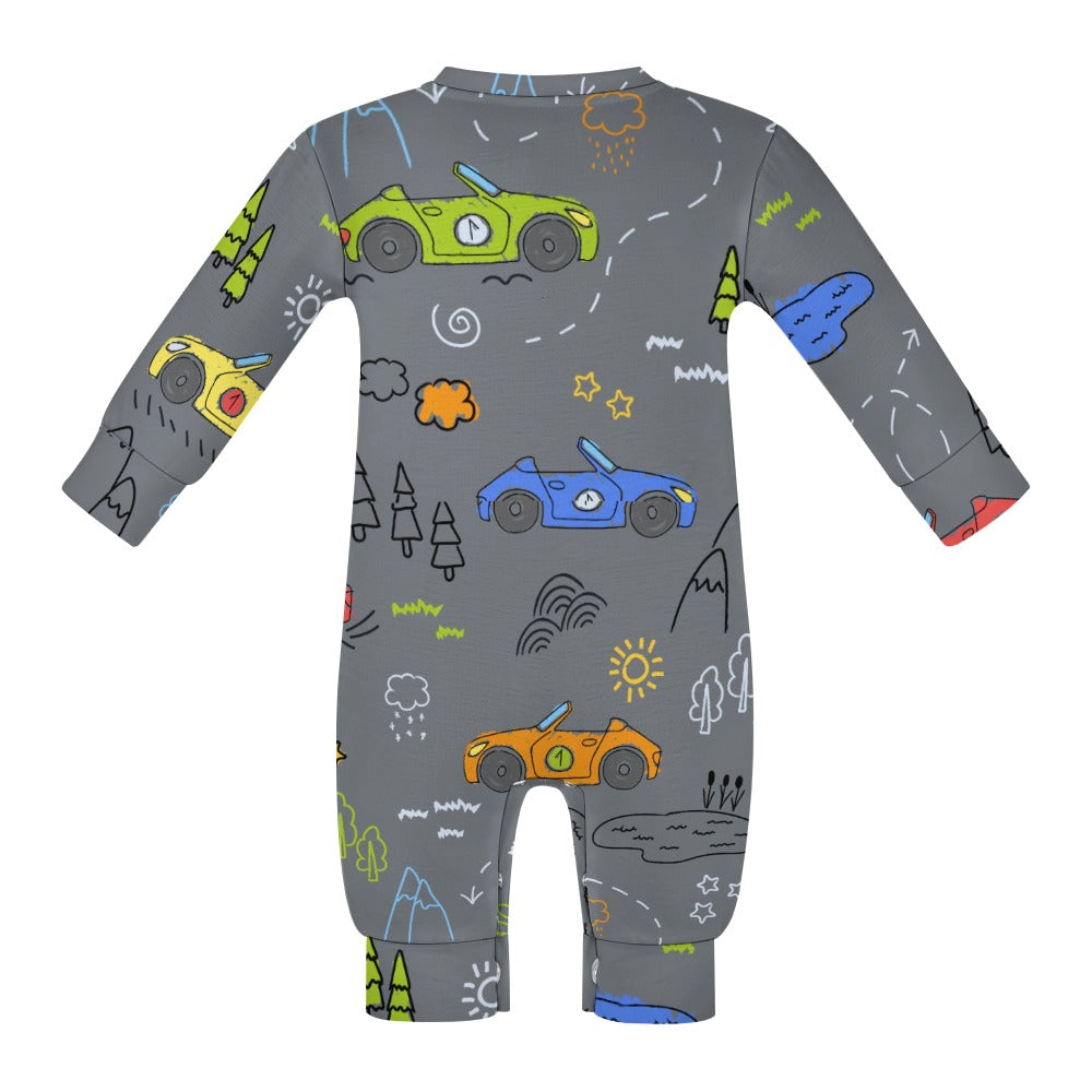 Cute Race Cars Baby romper - My Brightside Clothing