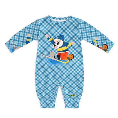 Cute Hockey Goalie Cartoon Bear Baby Romper-My Bright Side Clothing