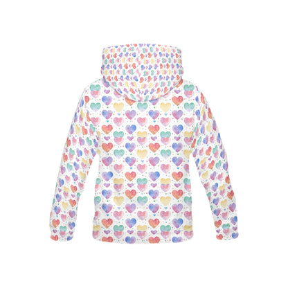 Beautiful Pastel Rainbow Heart pattern Children's Hoodie-My Bright Side Clothing