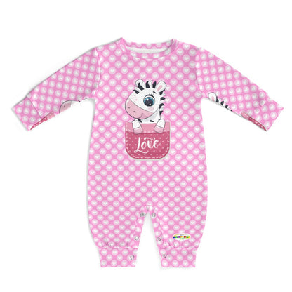 Cute Heart Pattern Love Baby Zebra Pocket Friend Baby Romper-My Bright Side Clothing