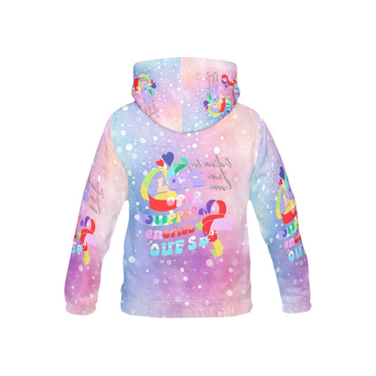 Beautiful Pastel Love and Compassion Message Pattern Children's Hoodie-My Bright Side Clothing