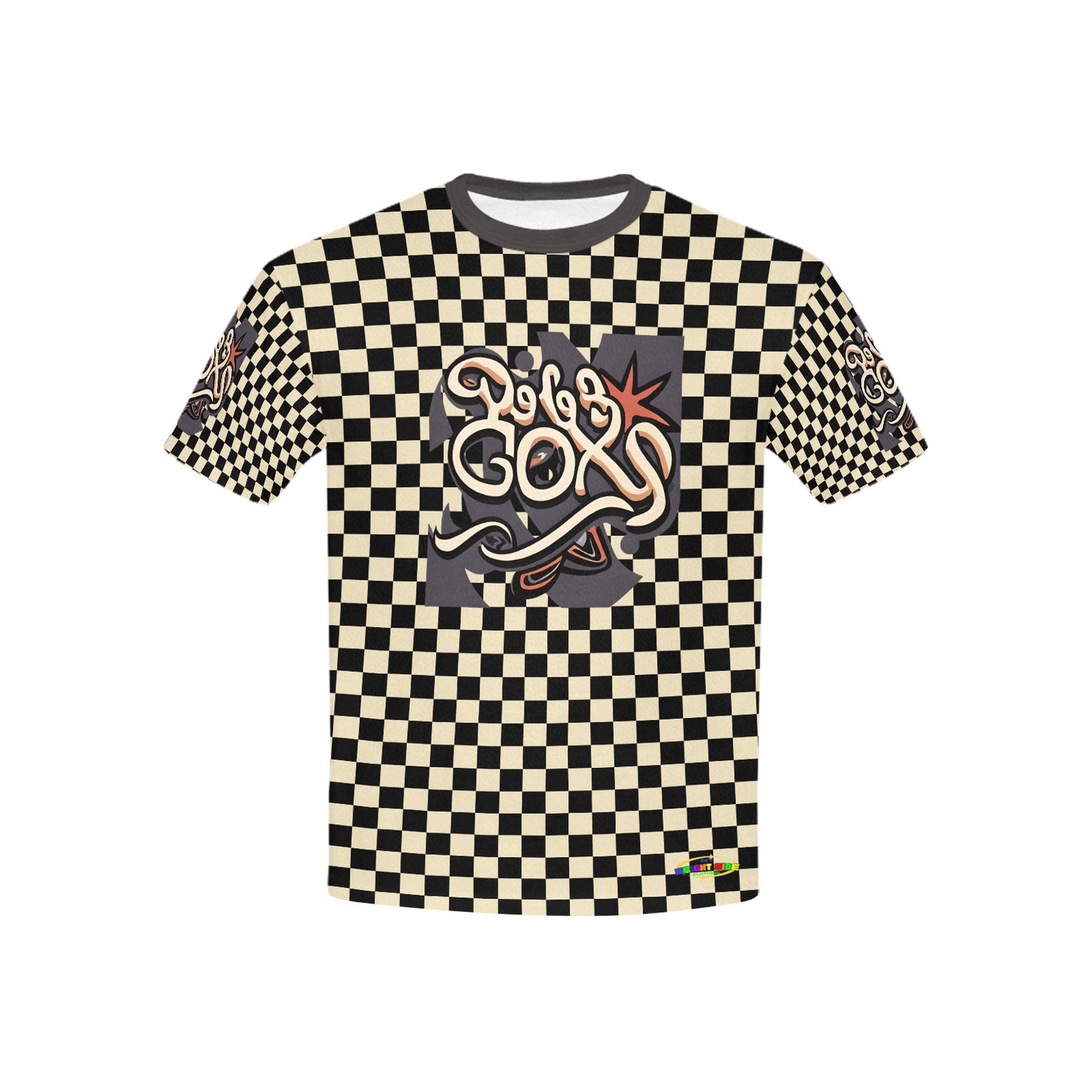 Retro Checkered Pattern and Logo Children's T-shirt -My Bright Side Clothing