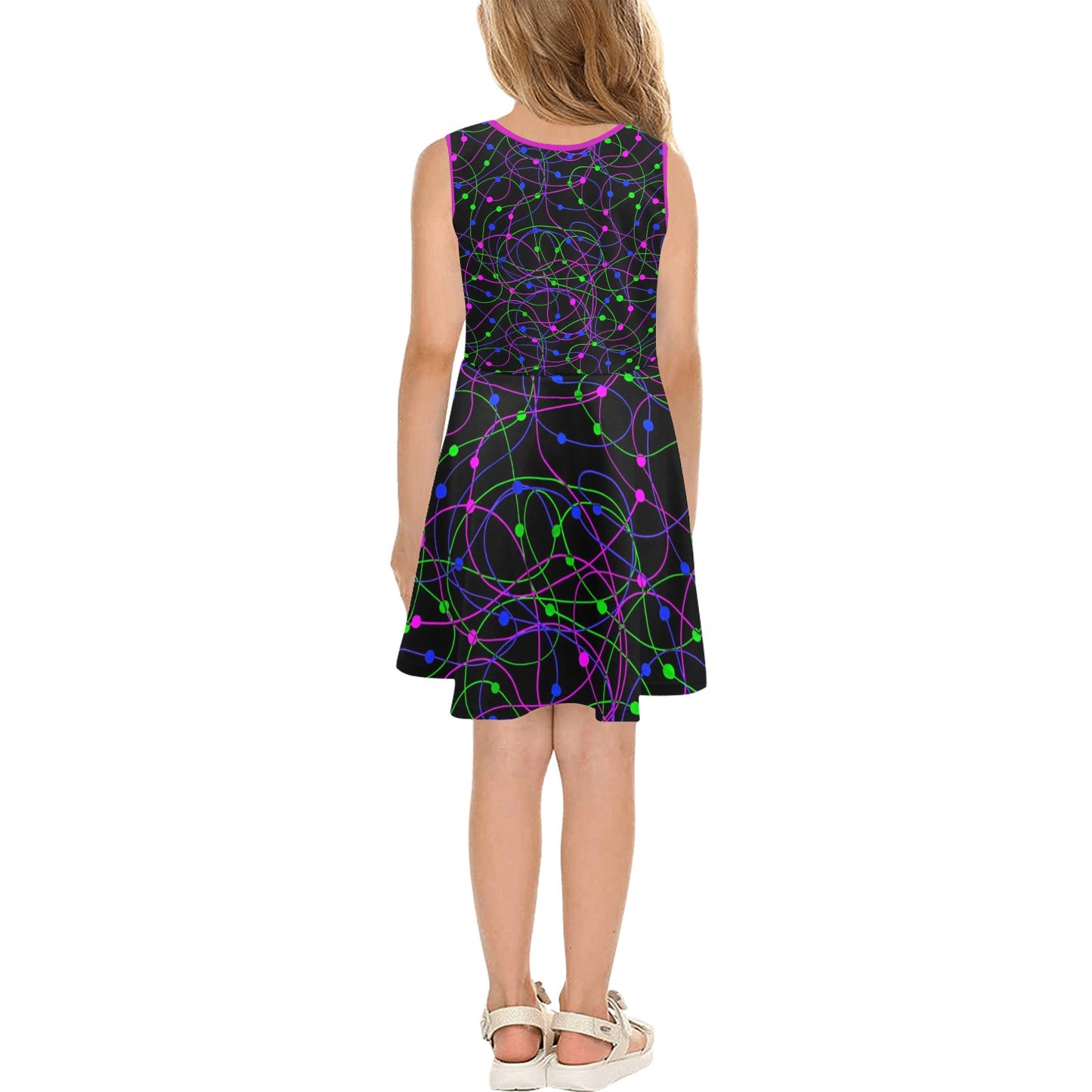 Beautiful Black Swirls Children's Sleeveless Sundress-My Bright Side Clothing