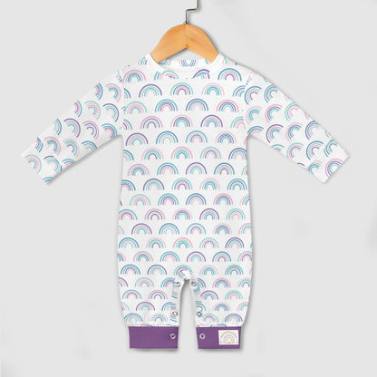 Cute Blue & Purple Rainbws Baby Romper