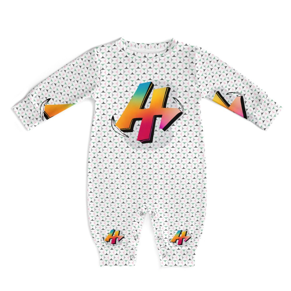 Cute Rainbow Alphabet Abstract Graffiti Baby Romper-My Bright Side Clothing