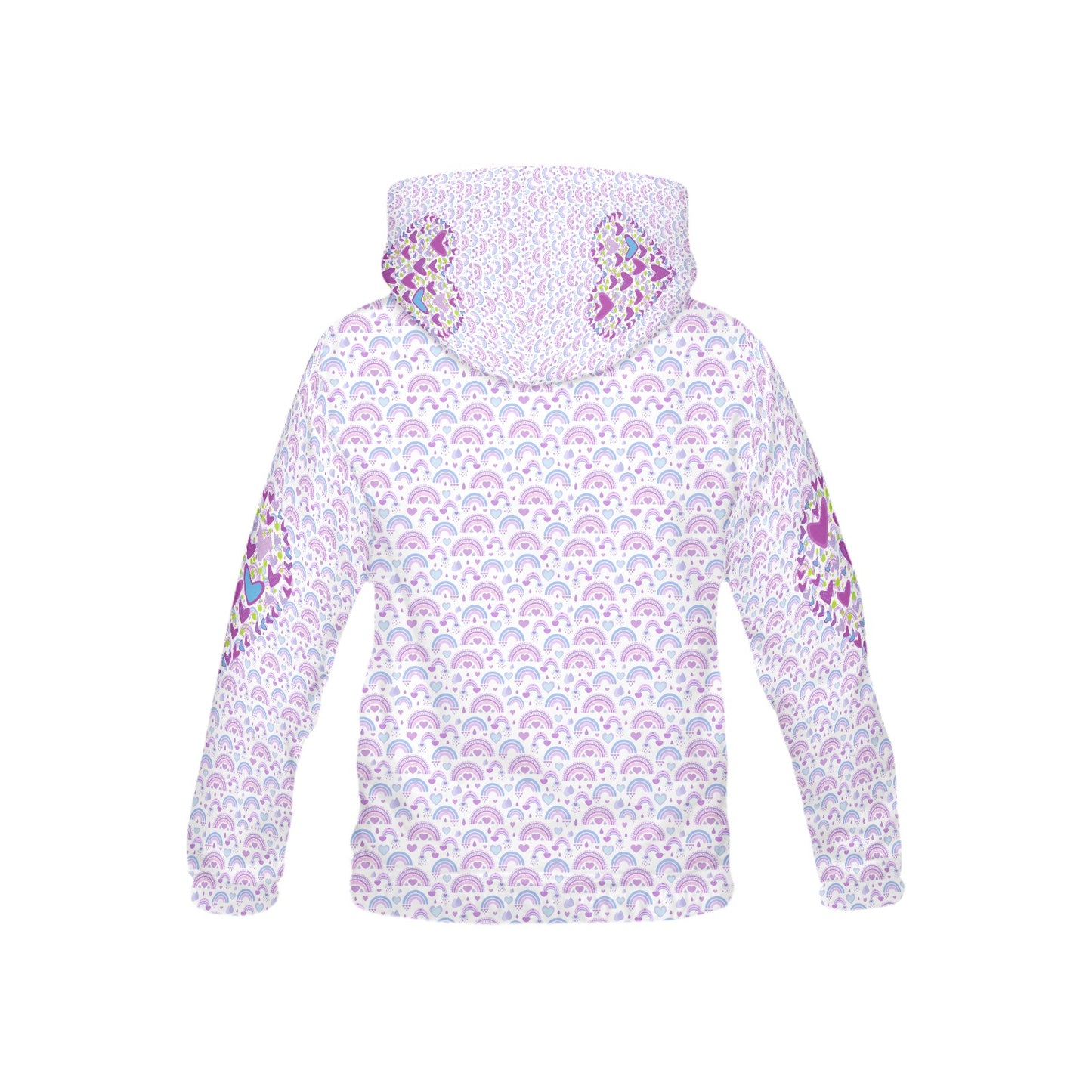 Beautiful Purple Heart Pattern Children's Hoodie-My Bright Side Clothing