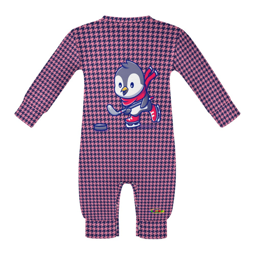 Cute Hockey Penguin Player Baby Romper-My Bright Side Clothing