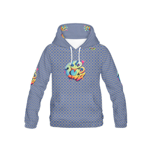 Navy Blue Fun Alphabet Graffiti Pattern Children's Hoodie-My Bright Side Clothing