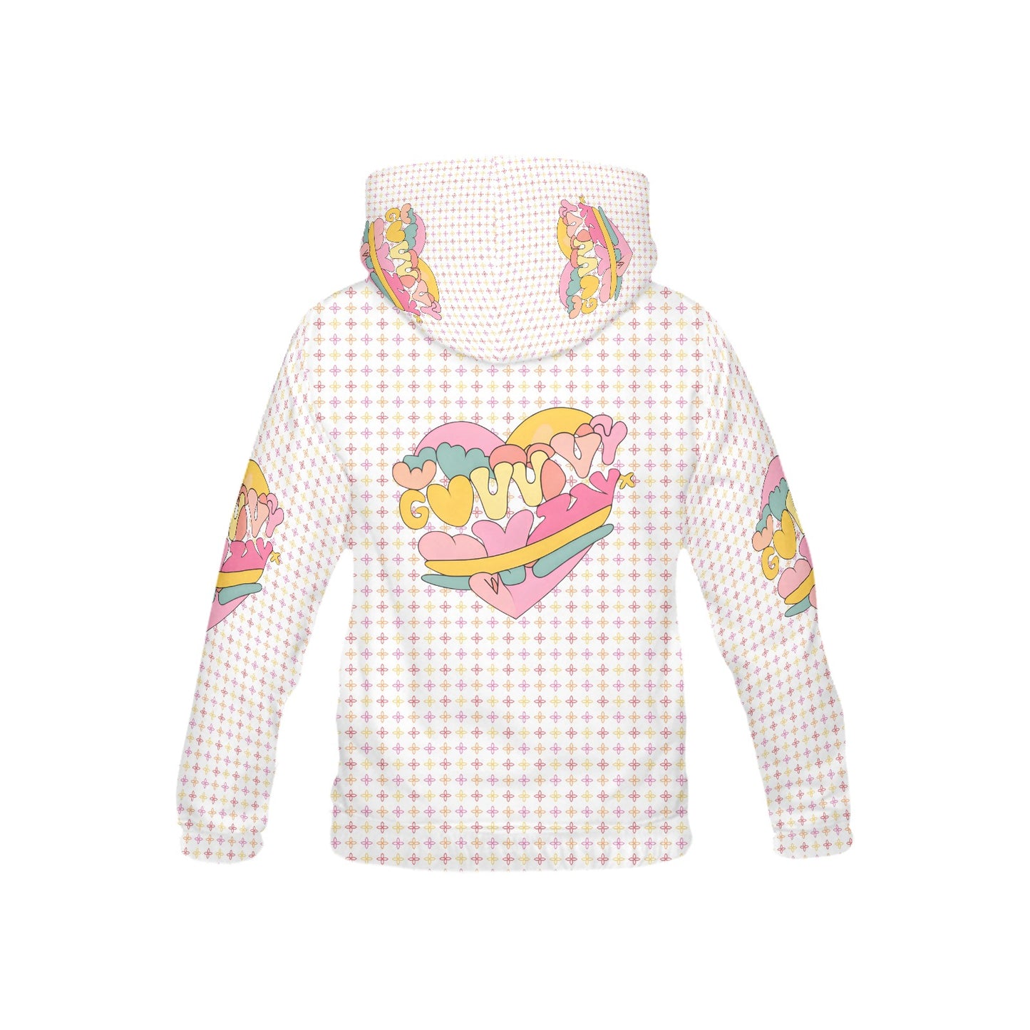 Cute Groovy Heart Logo and Pattern Children's Hoodie--My Bright Side Clothing