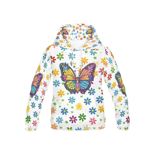 Beautiful Rainbow Floral Butterfly Children's Hoodie -My Bright Side Clothing