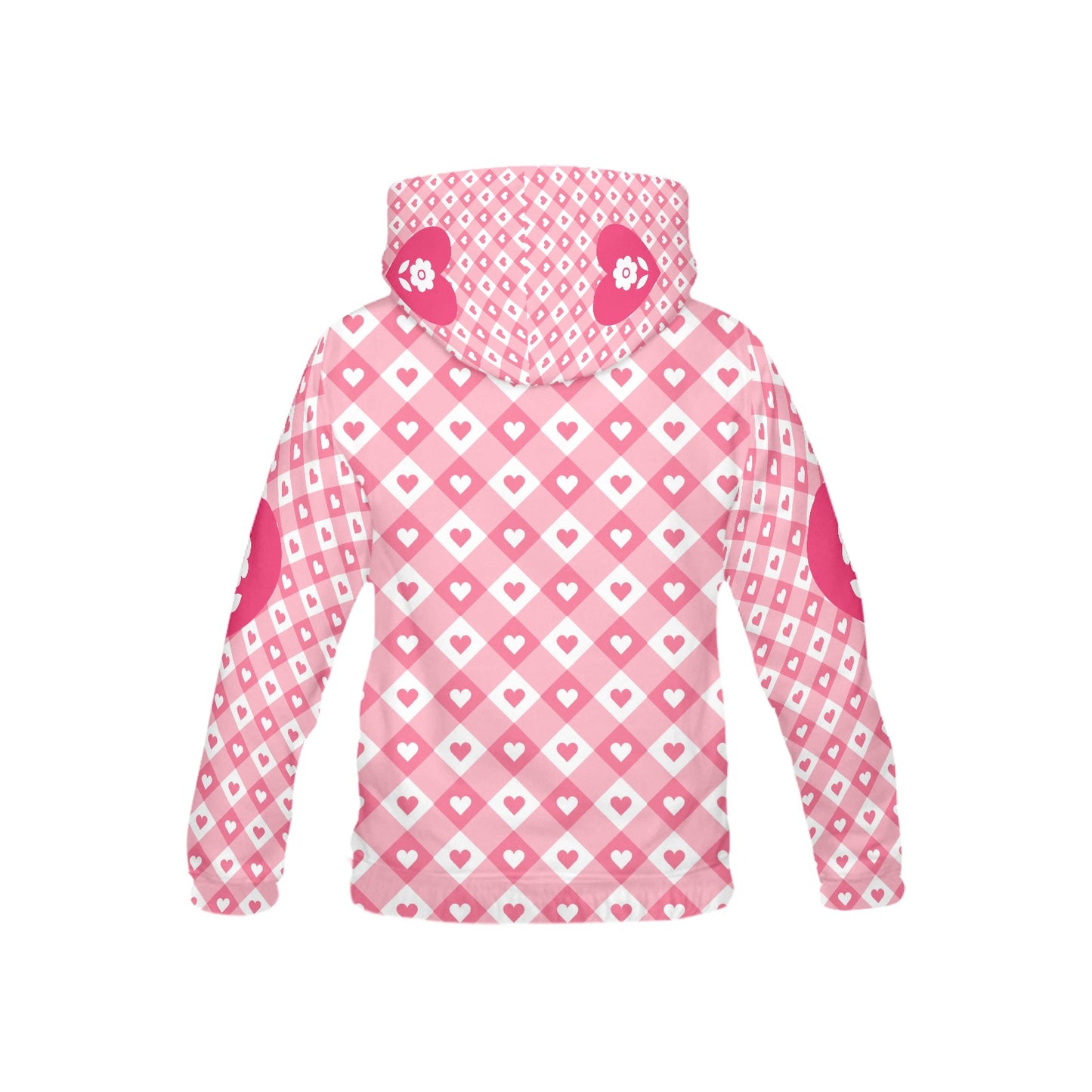 Beautiful Pink Heart Pattern Children's Hoodie-My Bright Side Clothing