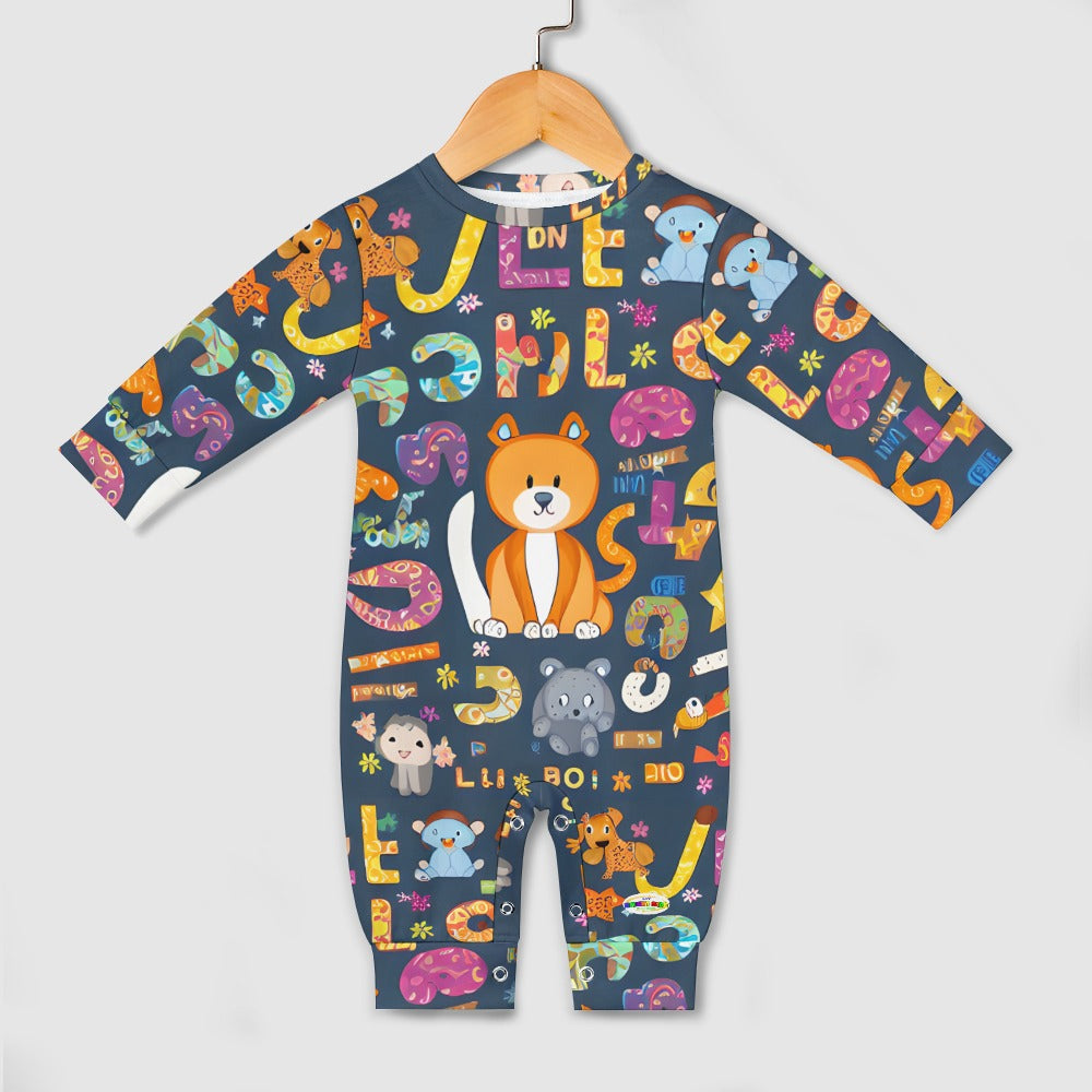 Big Cute Animals Alphabet Baby Romper-My Bright Side Clothing