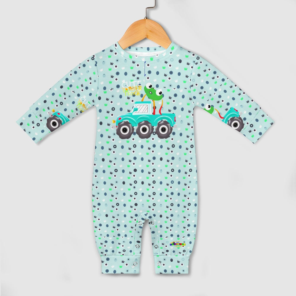 Little Monster Truck Graphic Baby Romper-My Bright Side Clothing