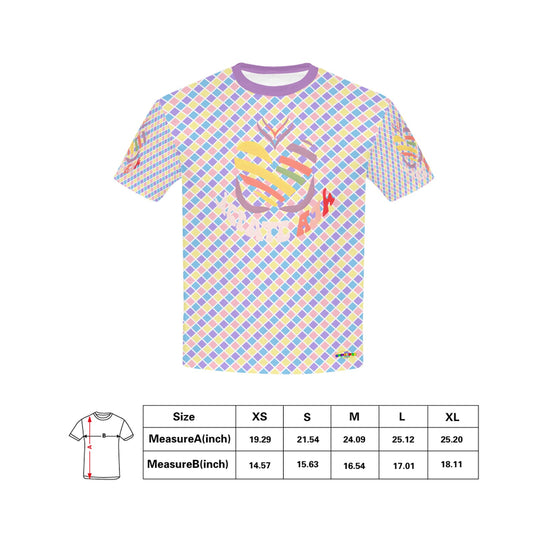 Pastel Rainbow Retro Bright mind bright life subliminal message Pattern and Logo Children's T-shirt-My Bright Side Clothing