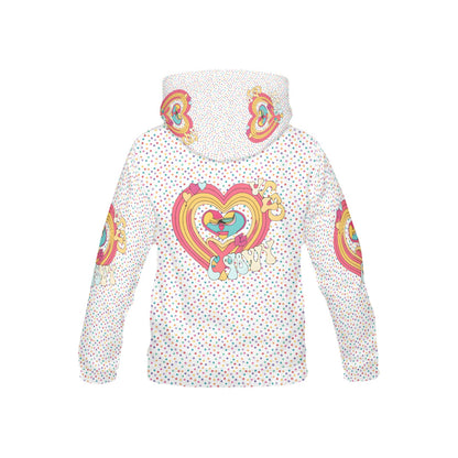 Cute Groovy Heart Logo and Pattern Children's Hoodie--My Bright Side Clothing