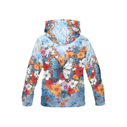 Beautiful Butterfly Flower Pattern Children's Hoodie-My Bright Side Clothing