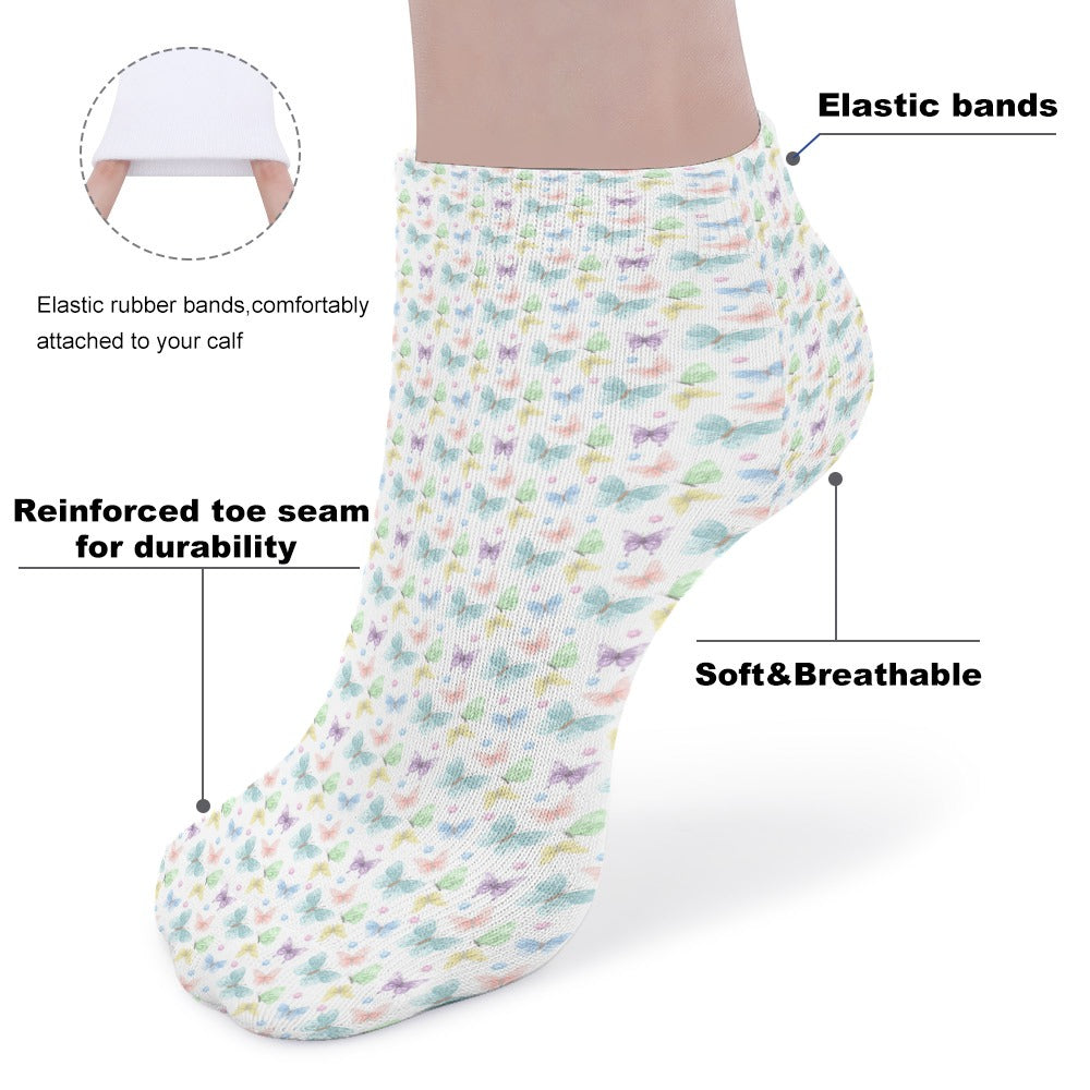 Beautiful Pastel  Butterfly Pattern Children's Comfortable Socks -5 Pairs -MyBrightSideClothing