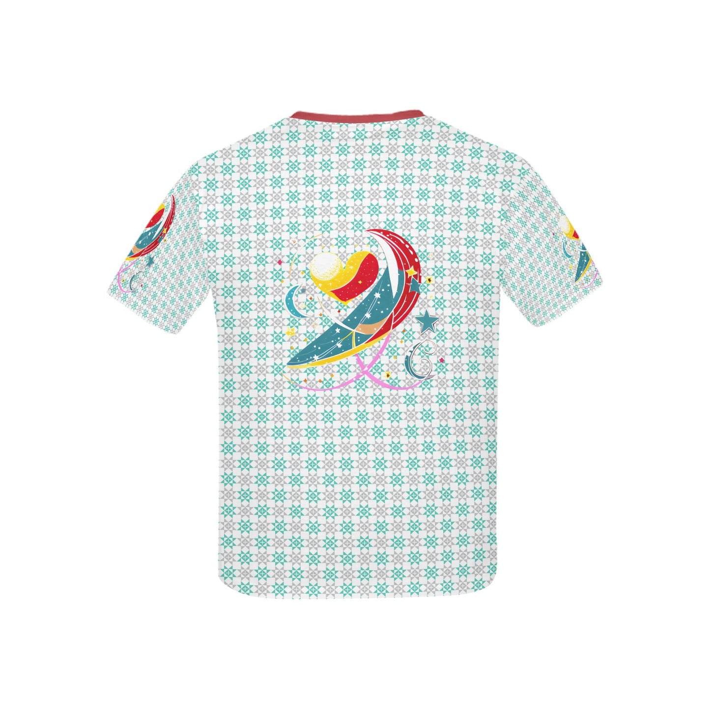 Heart Pattern and Graphic Children's T shirt -My Bright Side Clothing