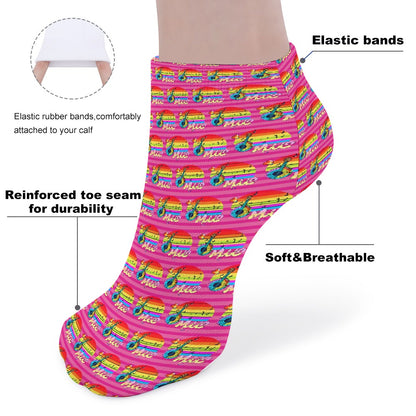 Pink stripes Music Pattern Children's Comfortable Socks -5 Pairs -MyBrightSideClothing